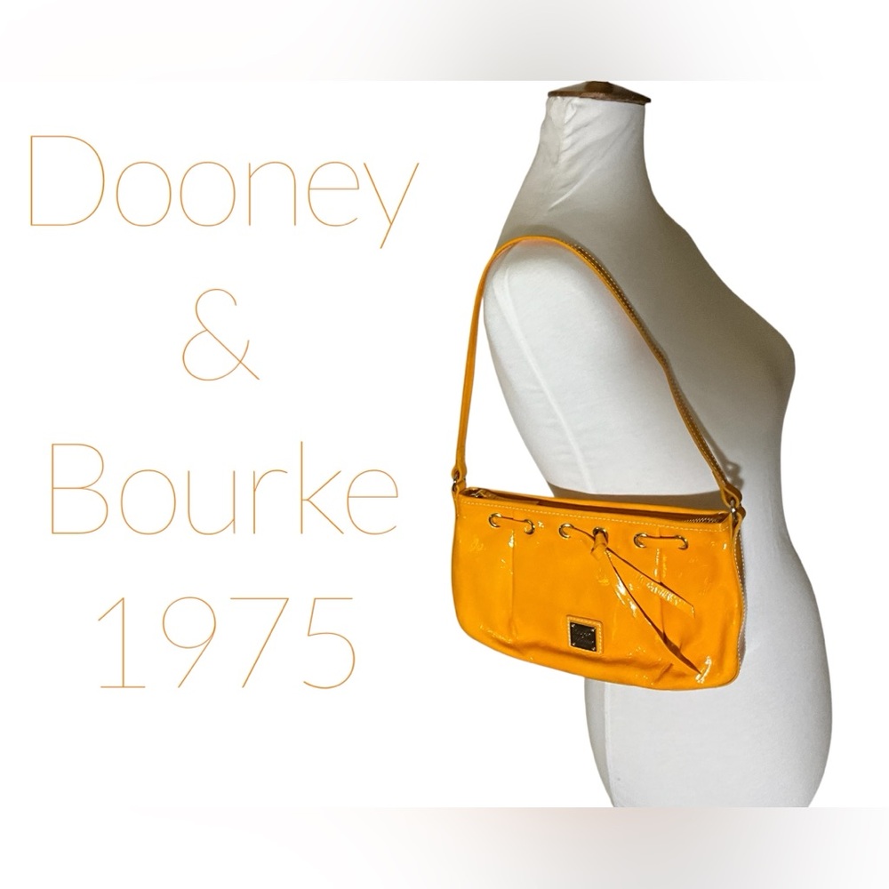 Dooney & Bourke Tassel Zip Top Yellow Patent Handbag Purse